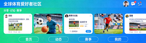 全球体育爱好者网络家园社区互动界面